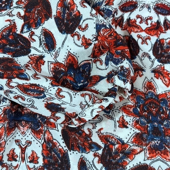 STOOSH Floral Cottagecore Blouse Peasant Boho Keyhole Tie Sz Small - Picture 2 of 10